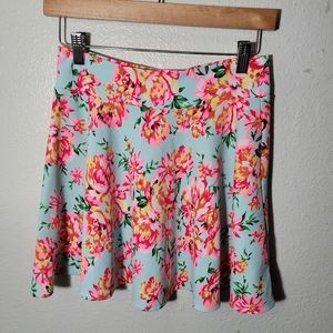 Charlotte Russe Floral Skater Skirt